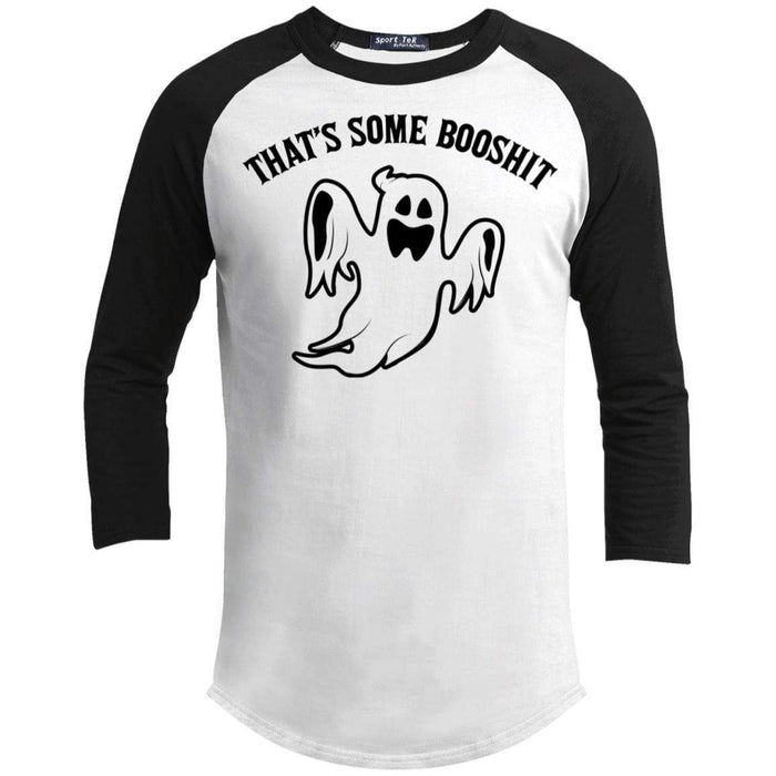 That's Some Booshit Raglan T-Shirts CustomCat White/Black X-Small 