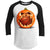 Basketball Pumpkin Raglan T-Shirts CustomCat White/Black X-Small 