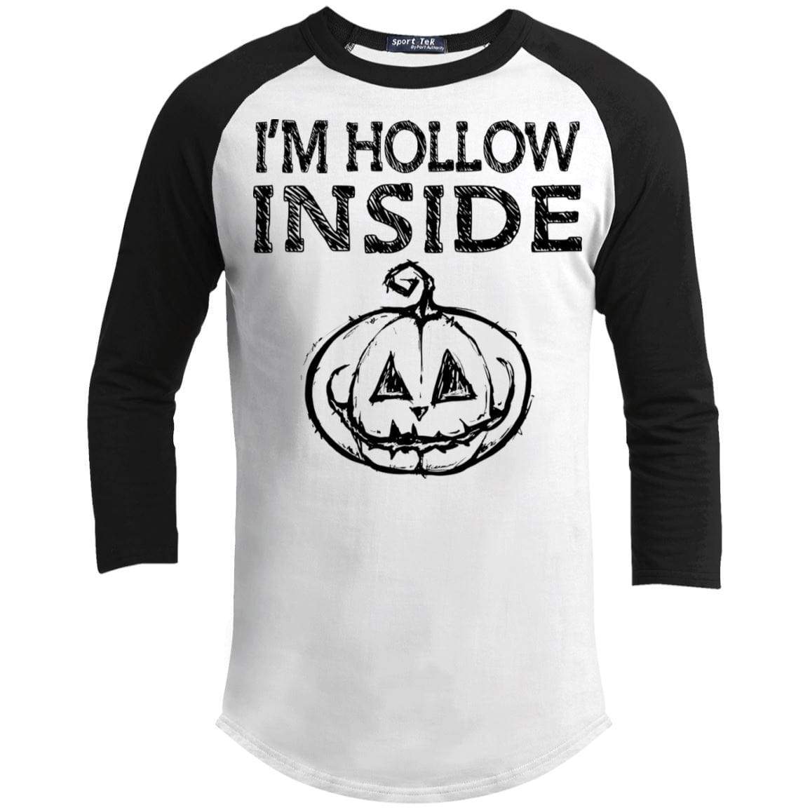 I'm Hollow Inside Raglan T-Shirts CustomCat White/Black X-Small 