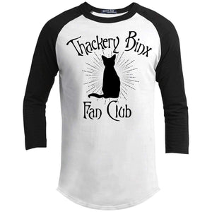 Thackery Binks Raglan T-Shirts CustomCat White/Black X-Small 