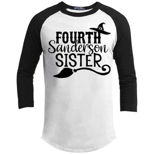 4th Sanderson Sister Raglan T-Shirts CustomCat White/Black X-Small 