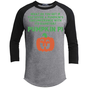 Pumpkin PI Raglan T-Shirts CustomCat Heather Grey/Black X-Small 