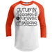 Autumn Leaves & Pumpkins Please Raglan T-Shirts CustomCat White/Deep Orange X-Small 