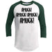 Amuck Amuck Amuck Raglan T-Shirts CustomCat White/Forest X-Small 