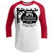 Sanderson Bed Breakfast Raglan T-Shirts CustomCat White/Red X-Small 