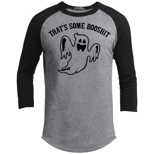 That's Some Booshit Raglan T-Shirts CustomCat Heather Grey/Black X-Small 