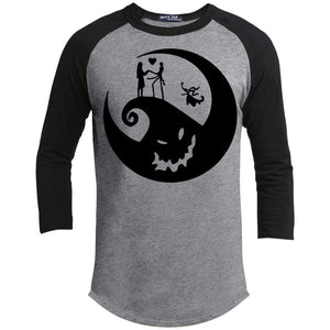 Nightmare Raglan T-Shirts CustomCat Heather Grey/Black X-Small 