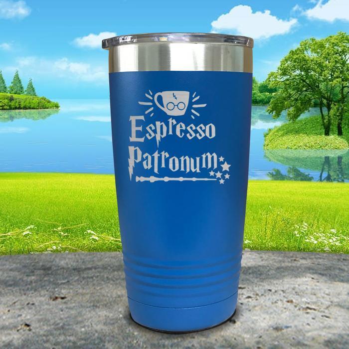 Expresso Patronum Engraved Tumbler Tumbler ZLAZER 20oz Tumbler Blue 