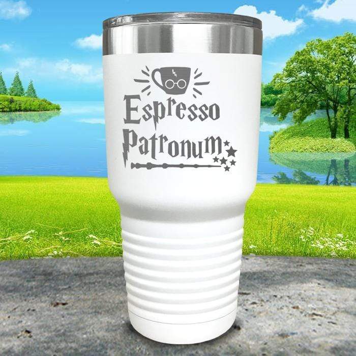 Expresso Patronum Engraved Tumbler Tumbler ZLAZER 30oz Tumbler White 