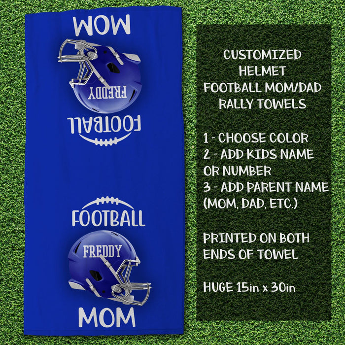 Custom Football Mom Dad Huge Rally Game Towel