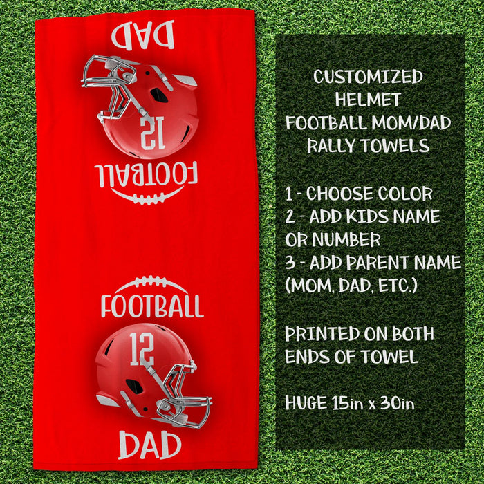 Custom Football Mom Dad Huge Rally Game Towel