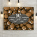 Football Dad Established Date Canvas Print Wall Hanging.  Beautiful Home Decor, Office Decoration, or Man Cave Sign.  Best Father's Day Gift Idea for #1 Dad. Carved wood Sign for sports enthusiast on a background of sports-themed wall art.