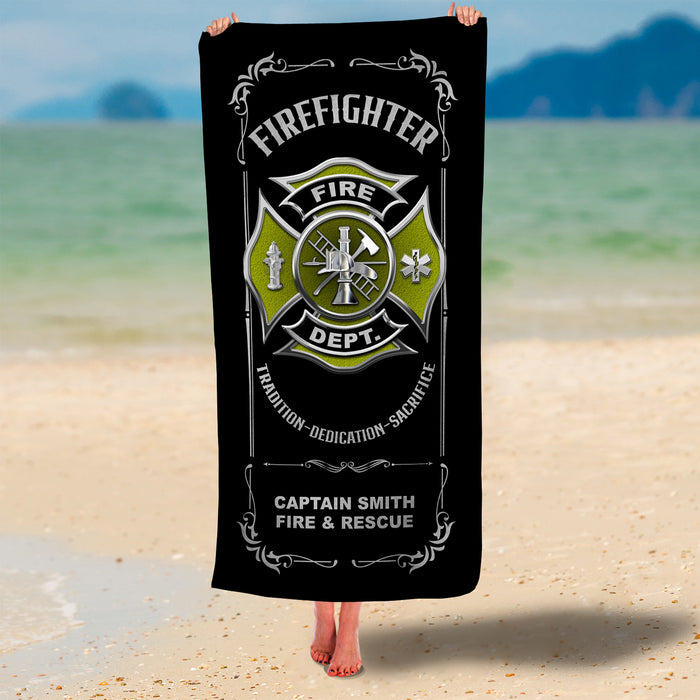 Personalized Firefighter Premium Beach/Pool Towel