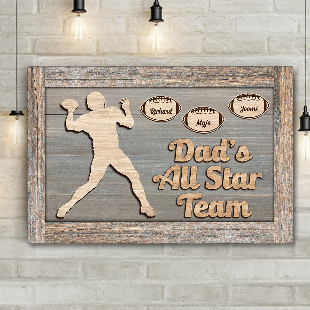 Dad's All Star Team Personalized Premium Canvas