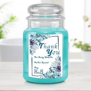 Thank You Wedding Personalized Candle