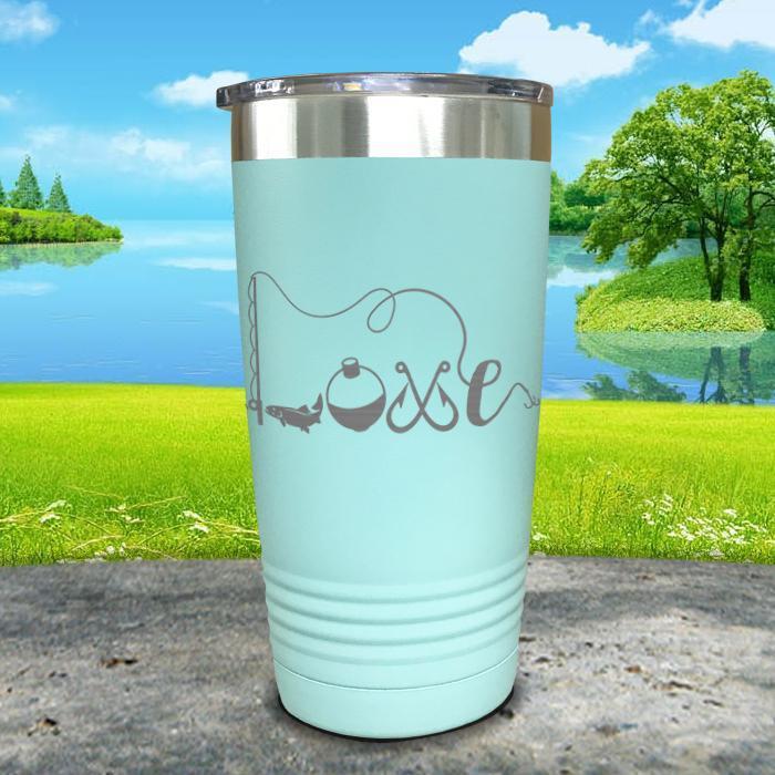 Fishing Love Engraved Tumbler Tumbler ZLAZER 20oz Tumbler Mint 