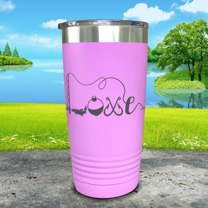 Fishing Love Engraved Tumbler Tumbler ZLAZER 20oz Tumbler Lavender 