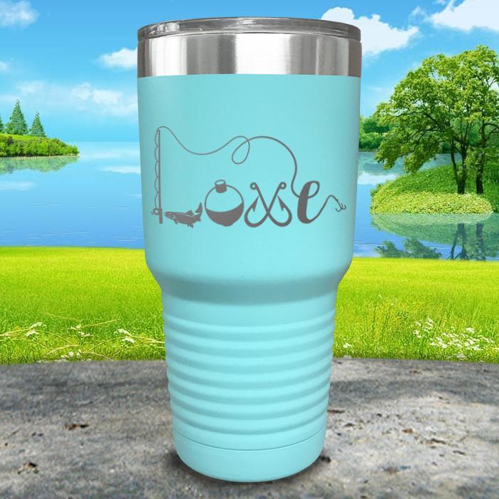 Fishing Love Engraved Tumbler Tumbler ZLAZER 30oz Tumbler Mint 