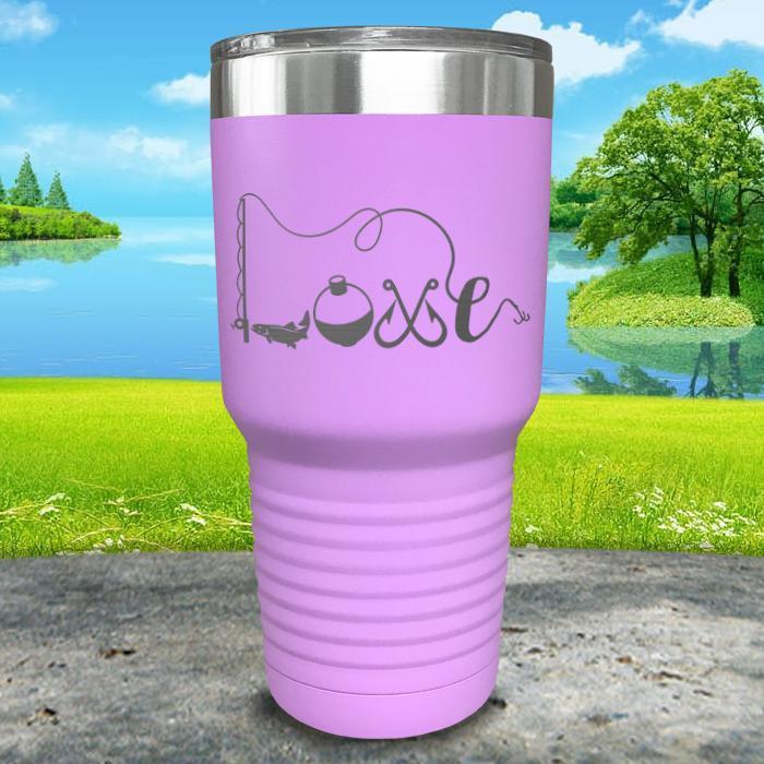 Fishing Love Engraved Tumbler Tumbler ZLAZER 30oz Tumbler Lavender 