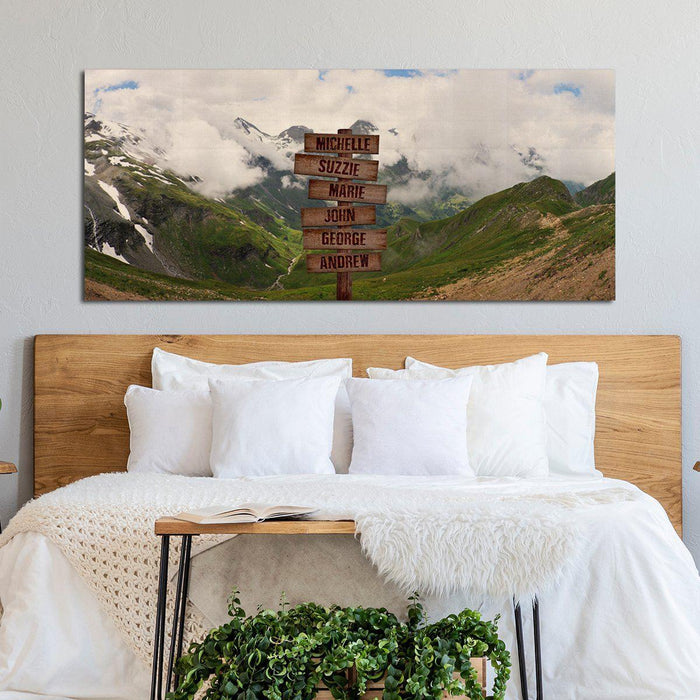 Personalized Foggy Mountain Oversized Premium Canvas