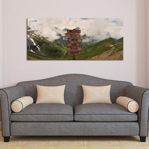 Personalized Foggy Mountain Oversized Premium Canvas