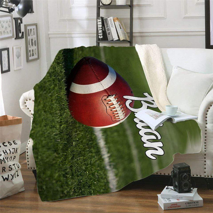 Football Personalized Sherpa Blanket Blankets Lemons Are Blue 