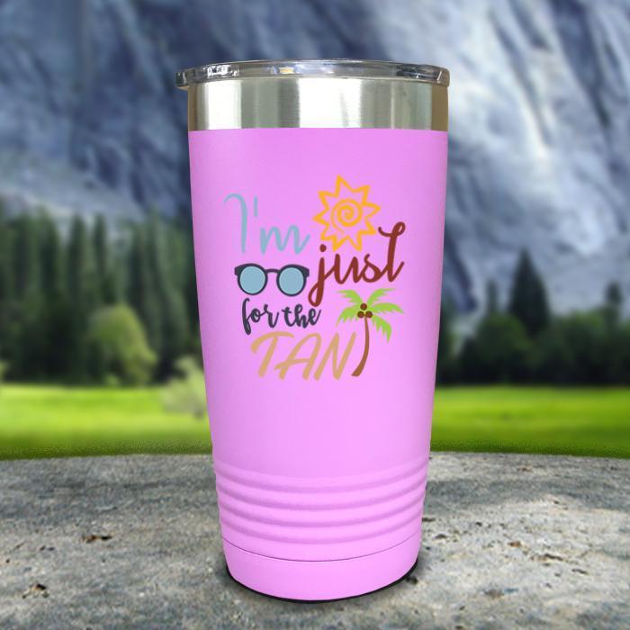 Im Just For The Tan Color Printed Tumblers Tumbler ZLAZER 20oz Tumbler Lavender 