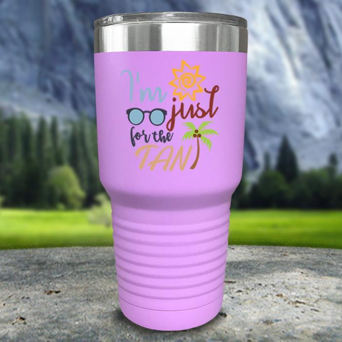 Im Just For The Tan Color Printed Tumblers Tumbler ZLAZER 30oz Tumbler Lavender 