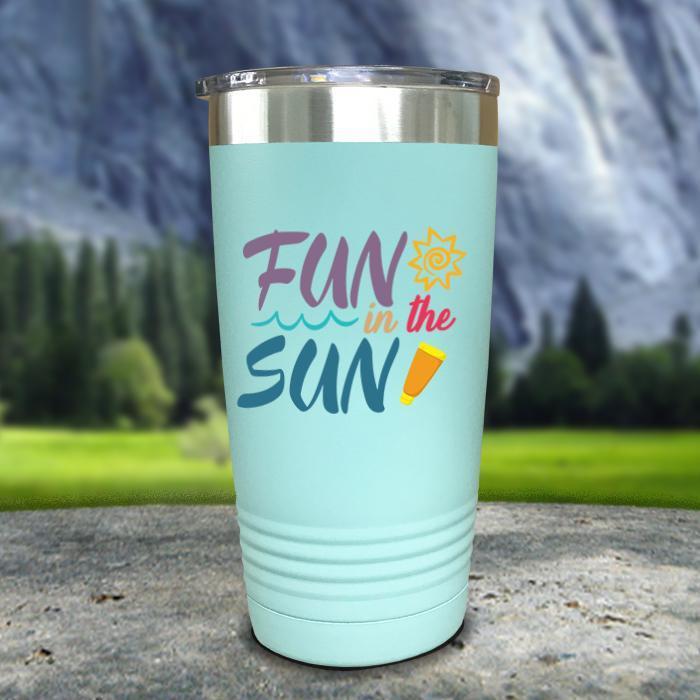 Fun In The Sun Color Printed Tumblers Tumbler Nocturnal Coatings 20oz Tumbler Mint 