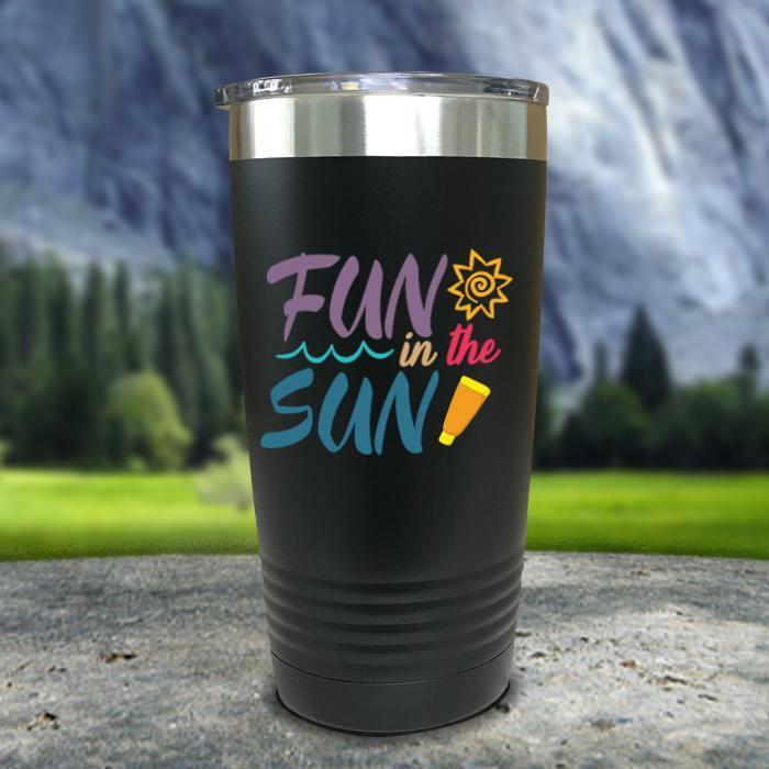 Fun In The Sun Color Printed Tumblers Tumbler Nocturnal Coatings 20oz Tumbler Black 