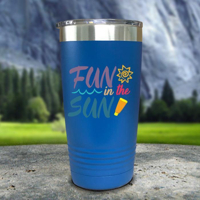 Fun In The Sun Color Printed Tumblers Tumbler Nocturnal Coatings 20oz Tumbler Blue 