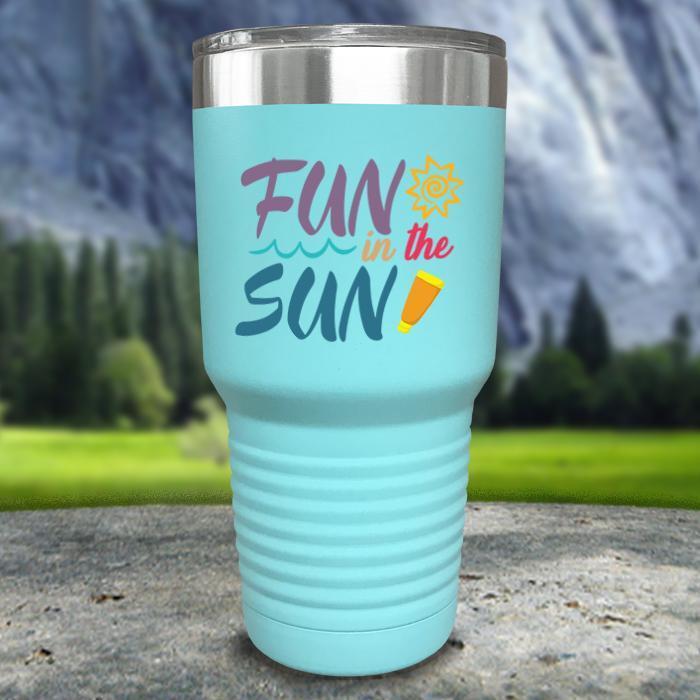 Fun In The Sun Color Printed Tumblers Tumbler Nocturnal Coatings 30oz Tumbler Mint 