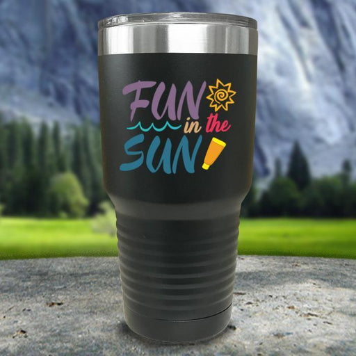 Fun In The Sun Color Printed Tumblers Tumbler Nocturnal Coatings 30oz Tumbler Black 