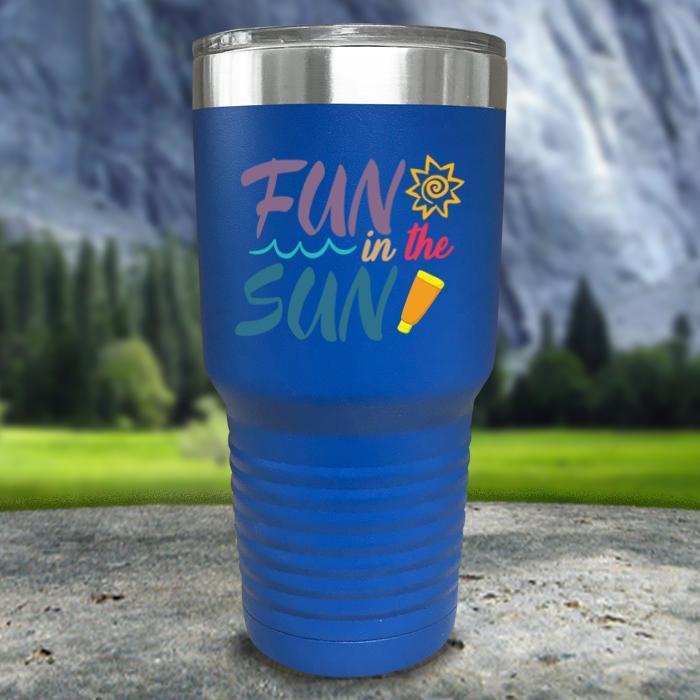 Fun In The Sun Color Printed Tumblers Tumbler Nocturnal Coatings 30oz Tumbler Blue 