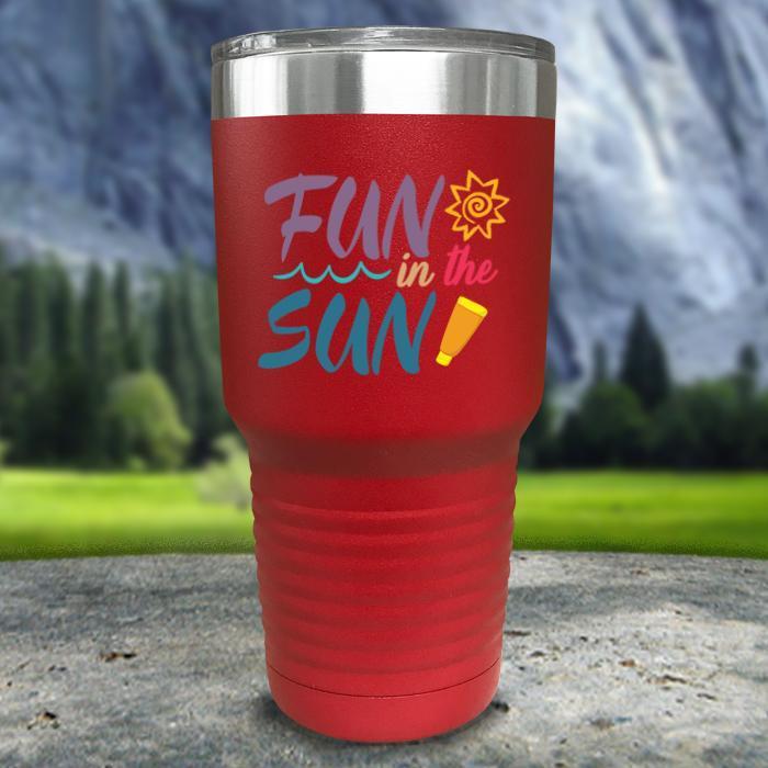 Fun In The Sun Color Printed Tumblers Tumbler Nocturnal Coatings 30oz Tumbler Red 