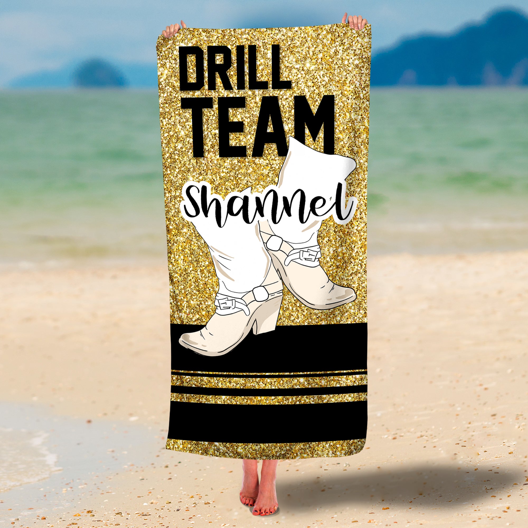 Personalized Drill Team Premium Beach/Pool Towel