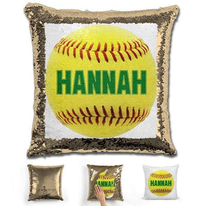 Softball Personalized Magic Sequin Pillow Pillow GLAM 