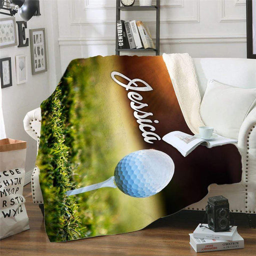 Golf Personalized Sherpa Blanket Blankets Lemons Are Blue 