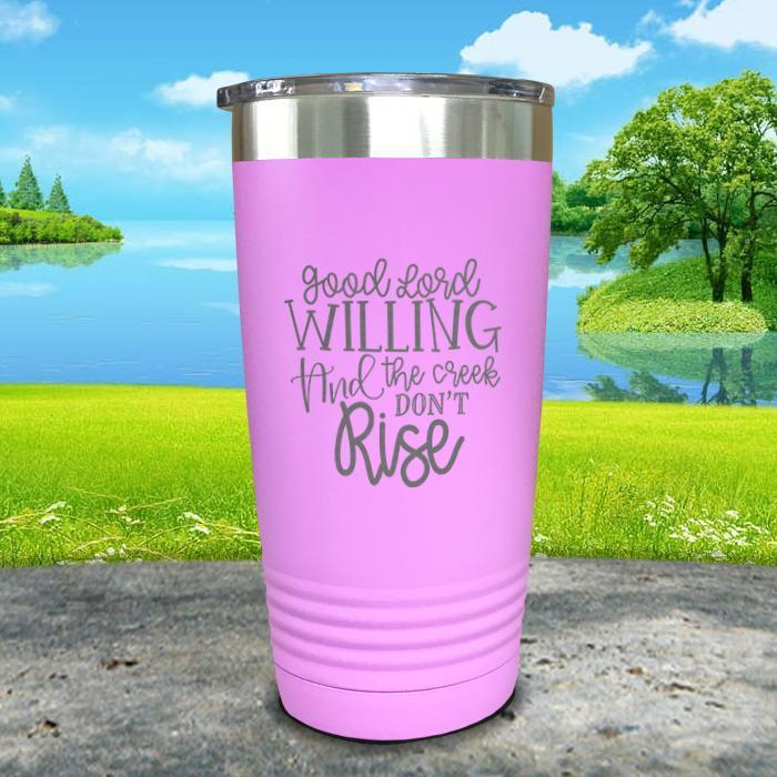 Good Lord Willing Engraved Tumbler Tumbler ZLAZER 20oz Tumbler Lavender 