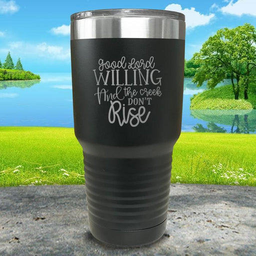 Good Lord Willing Engraved Tumbler Tumbler ZLAZER 30oz Tumbler Black 