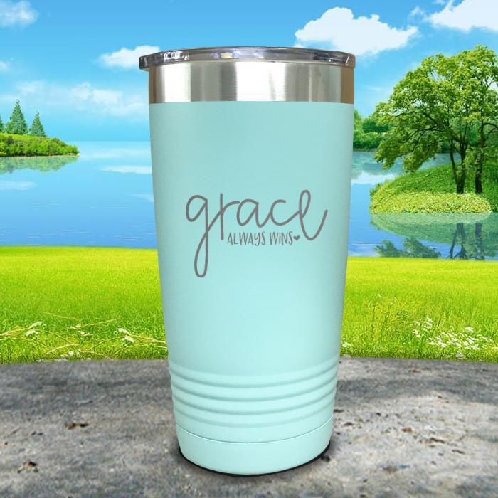 Copy of Grace always Wins Engraved Tumbler Tumbler ZLAZER 20oz Tumbler Mint 