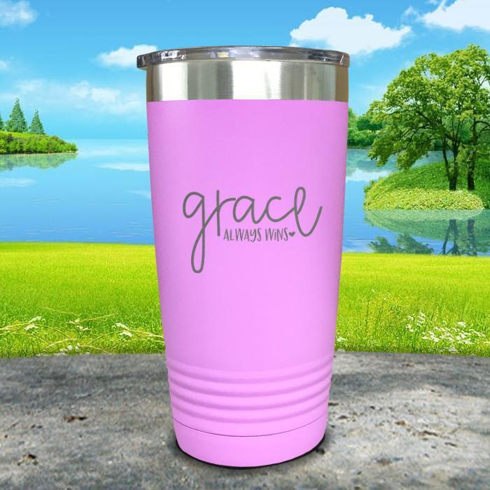 Copy of Grace always Wins Engraved Tumbler Tumbler ZLAZER 20oz Tumbler Lavender 