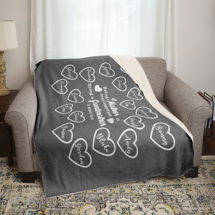 Grandmother Is Most Fun Personalized Blankets