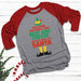 Don't Smell Like Santa Raglan T-Shirts CustomCat Heather Grey/Red X-Small 