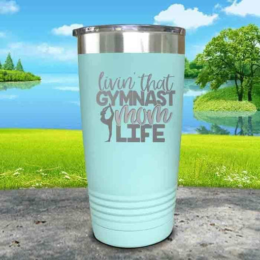 Gymnastics Mom Life Engraved Tumbler Tumbler ZLAZER 20oz Tumbler Mint 