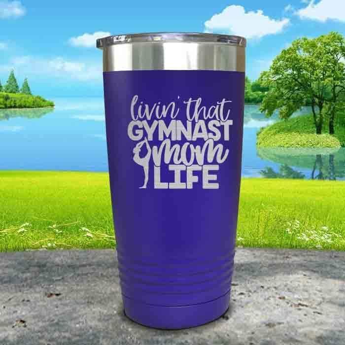 Gymnastics Mom Life Engraved Tumbler Tumbler ZLAZER 20oz Tumbler Royal Purple 