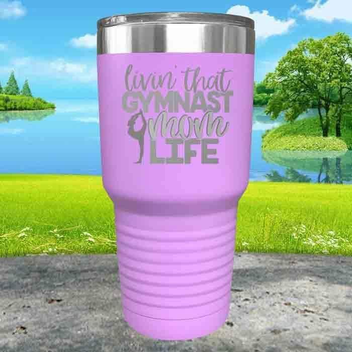 Gymnastics Mom Life Engraved Tumbler Tumbler ZLAZER 30oz Tumbler Lavender 