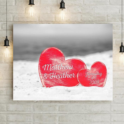 Silhouette Of Love White Background Personalized 24x16" Canvas-LemonsAreBlue