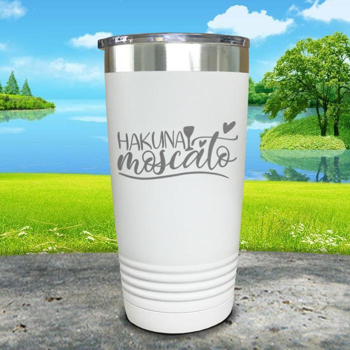 Hakuna Moscato Engraved Tumbler Tumbler ZLAZER 20oz Tumbler White 