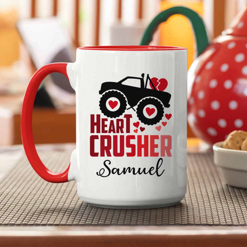 Heart Crusher Personalized Accent Mug